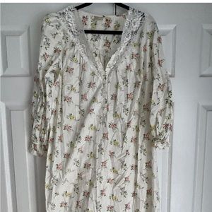 vintage victoria secret long 100% cotton Floral prairie nightgown NWOT!